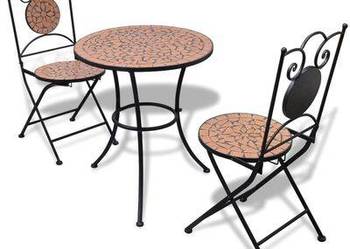 vidaXL 3-cz. zestaw mebli bistro z terakotową mozaiką(sku271770)