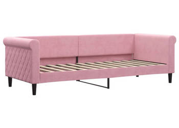Łóżko dzienne różowe obite aksamitem 80x200 cm WM-354240