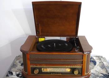 Retro Gramofon z radiem ,CD , USB i magnetofonem i głośniki. DOSTAWA