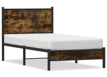 Łóżko Czarne Metalowe Rama Łóżka Metalowa Ze Stelażem 90x200 cm WM-4007807