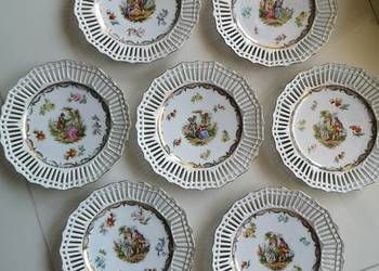 Talerze ażurowe porcelanowe Turyngia Antyk
