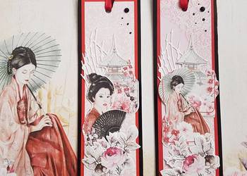 Japonia gejsza zakładka do książki zakładki ręcznie robiona