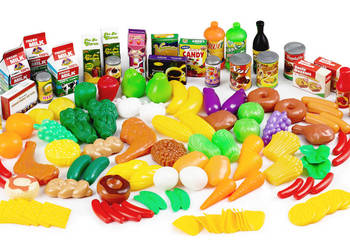 Zestaw produktów spożywczych warzywa owoce do kuchni 120 sztuk