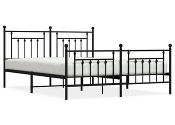 Łóżko Metalowe Czarne Rama Łóżka Ze Stelażem 183x213cm WM-353560