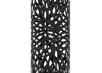 vidaXL Stojak na parasole, design w liście, stalowy, czarny(SKU:246802)