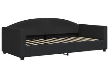 Sofa z funkcją spania czarna obita tkaniną 90x190 cm WM-354123