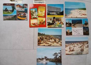 Stare pocztówki kartki pocztowe Kołobrzeg Mielno PRL vintage