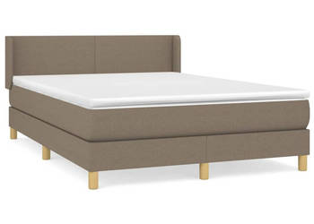 Łóżko kontynentalne z materacem taupe tkanina 140x190 cm WM-3130109