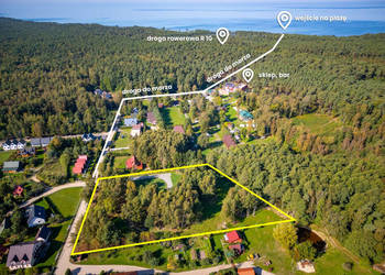 Działka budowlana w Jarosławcu, blisko piaszczystej plaży Dubaj, wśród drz…