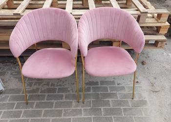 Krzesło tapicerowane róż/złoto