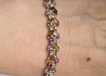 Srebra bransoletka z turmalinami kolorowymi