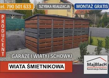 Duża Wiata Śmietnikowa 5x1 | WIATKA| Schowek| Altana| - Maj-Blach