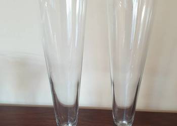 Dwa wysokie szklane kielichy 28 cm