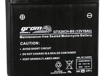 Akumulator motocyklowy 12V 18Ah 270A GROM GTX20CH-BS