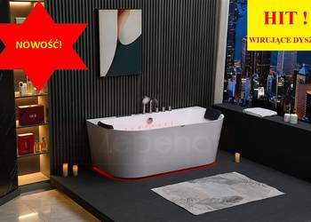 Wanna z hydromasażem EBX-802 B prostokątna 170cmx80cmx61cm DYSZE OBROTOWE,