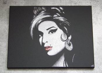 Amy Winehouse Obraz ręcznie grawerowany... Staloryt Portret na zamówienie