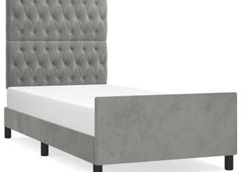 Rama łóżka bez materaca jasnoszara aksamitna 100x200 cm WM-3125922