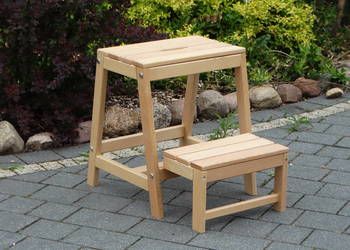 Drewniany Taboret Schodek 2w1 | Solidna Drabinka Kuchenna