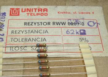 Rezystor 62k RWW 0207 Unitra TELPOD