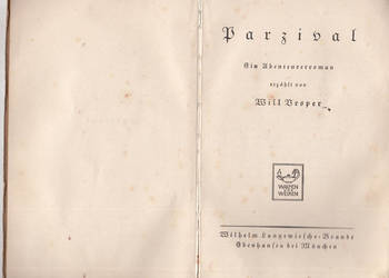 (02366) PARSIVAL  EIN UBENTTEURERROMAN ER ERSAHLT VOV WILL P