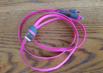 kabel 1 metr 3 w jednym usb silikonowy nieplączący Iphone Ap