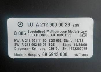 MERCEDES W212 15R LIFT MODUŁ STEROWNIK  A2129000029
