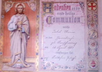 Pamiątki komunijne niemieckie z 1894 r i z 1901