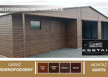 Garaż Blaszany Drewnopodobny-Orzech |Garaże | Wiaty | Kojce |- ESSTAL-