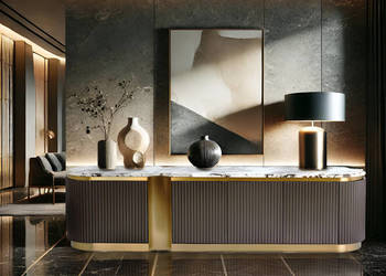 Komoda RTV złota Nutris Glamour Premium 200x40x50