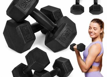 Hantle sześciokątne zestaw 2x3 kg ciężarki do ćwiczeń obciążniki fitness