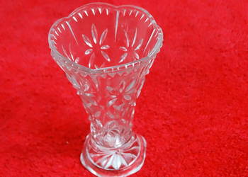 Niemiecki Wazon Vintage – Sygnowany GERMANY – Szkło Prasowane Kryształowe