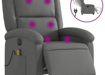 vidaXL Rozkładany fotel masujący, elektryczny, ciemnoszary(SKU:3204153)