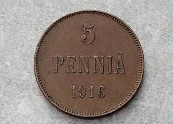 419) FINLANDIA - 5 Pennia - 1916 r.