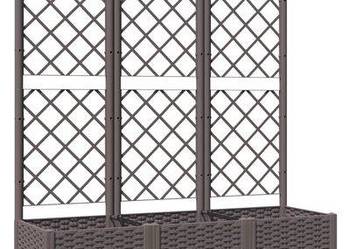 vidaXL Donica ogrodowa z kratką, brązowa, 120x40x121,5 cm, PP(sku318262)
