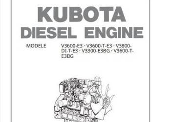 Instrukcja napraw silnik Kubota V 3600 - T - E 3 BG, V 3800 DI - T -E3 PL
