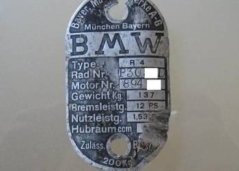 BMW R4 tabliczka znamionowa R 4 , R-4