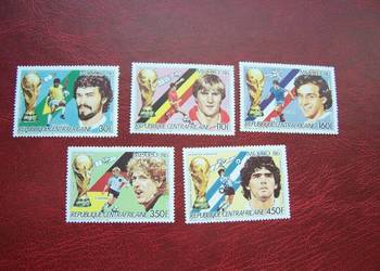 Centralna Afryka 1986 MNH Mi. 1234/38 Sport Piłka nożna