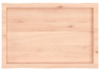 Blat stołu 80x50x(2-6)cm surowy lity dąb naturalną krawędzią WM-363877