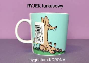 Muminki KUBEK Moomin Arabia Finland - RYJEK turkusowy - sygn. Korona