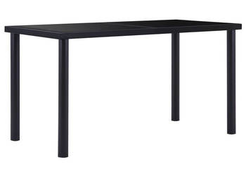 Stół jadalniany czarny 140 x 70 x 75 cm hartowane szkło WM-281853