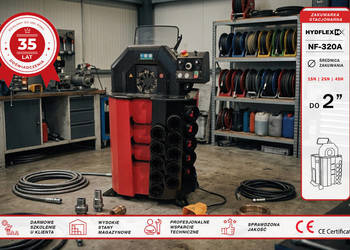 Zakuwarka do węży hydraulicznych PIONOWA NF-320A + 17 kpl szczęk