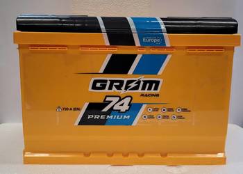Akumulator  74Ah 720A EN Grom Racing LEWY PLUS