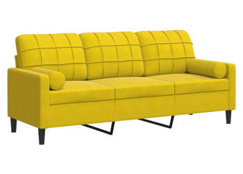 3-osobowa sofa z poduszkami żółta 180 cm aksamit WM-3278235