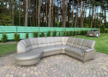NIEMIECKI NAROŻNIK SKÓRA NATURALNA BEIGE GRAY 340 x 235