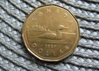 Kanada 1 Dolar 1987r - Złocony Brąz pokryty Niklem