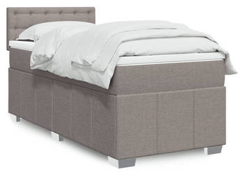 Łóżko kontynentalne z materacem taupe tkanina 80x200 cm WM-3286913
