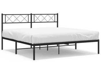 Łóżko Metalowe Czarne Rama Łóżka Ze Stelażem 120x200 cm WM-372275
