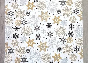 Zestaw 12 serwetek świąteczne gwiazdki na białym tle 40,5x40,5cm