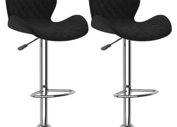 Stołki barowe 2 szt. czarne obite aksamitem WM-334908