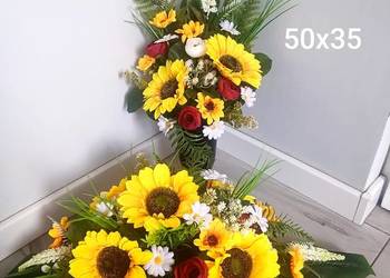 komplet nagrobny z słonecznikiem